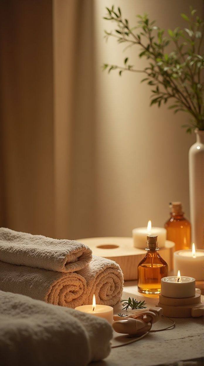 Relaxing spa treatment room